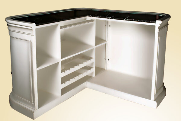 Bar 138WH - 5.5 ft Whitewash Corner L-shaped Home Bar - Image 2
