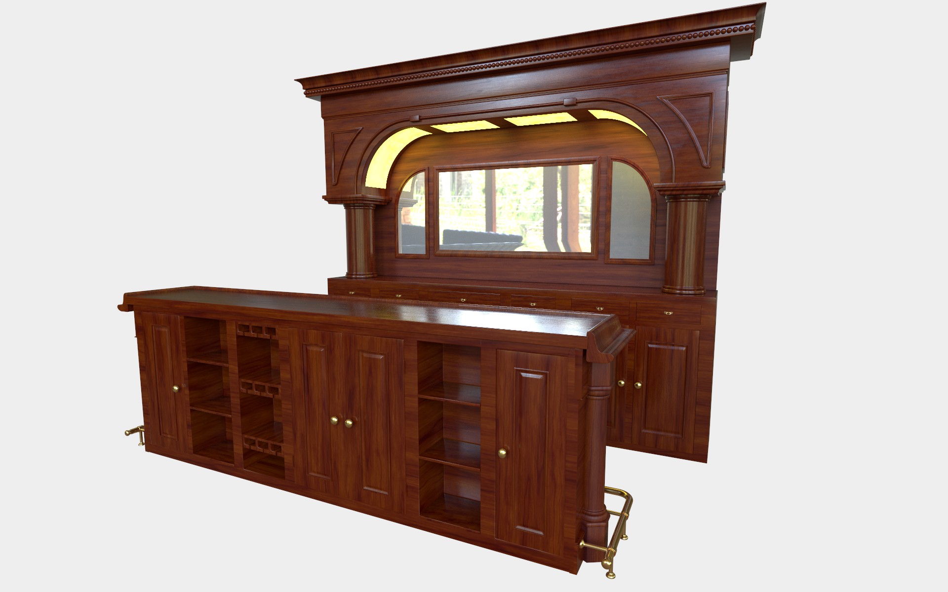 Bar WNL165 - Metropolitan Style Traditional Brunswick Bar - Image 2