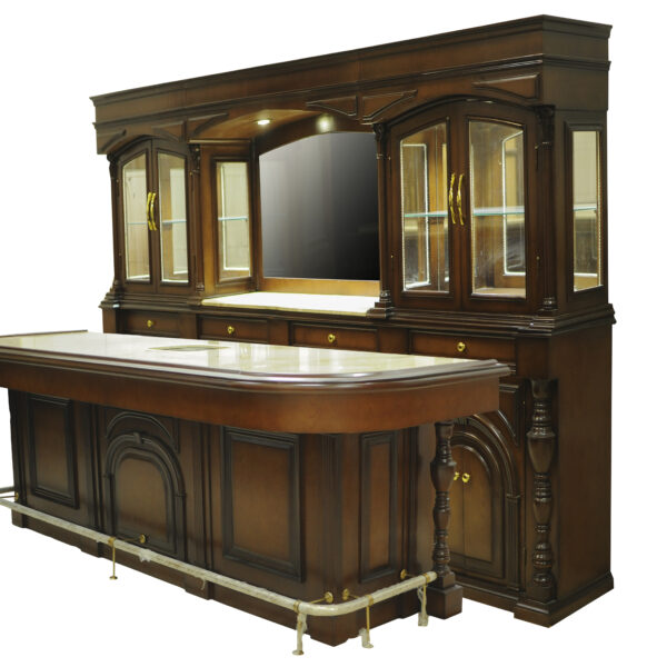 Elegant European Bar with Classic Arches Featuring Glass Cabinets – Bar WNL201