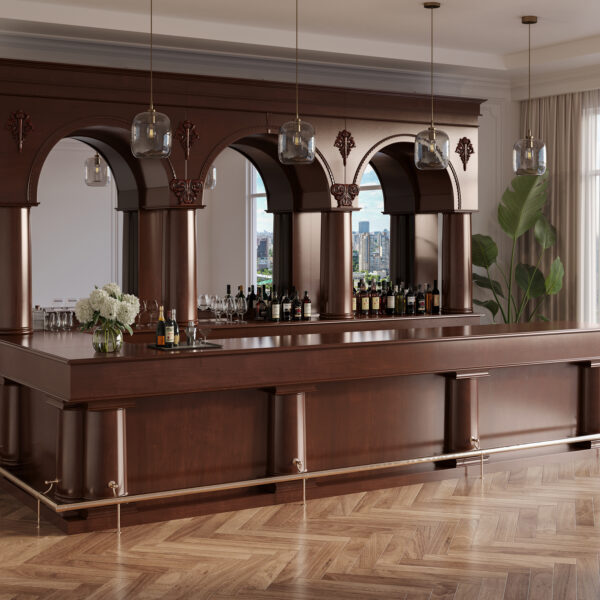 Majestic Mahogany Brunswick Bar in the Empire Style – Bar WNL182