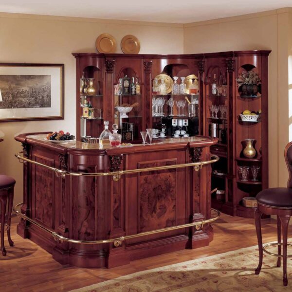 Luxury Entertainment: Magnificent Corner Home Bar with Marble Top – Bar WNL196