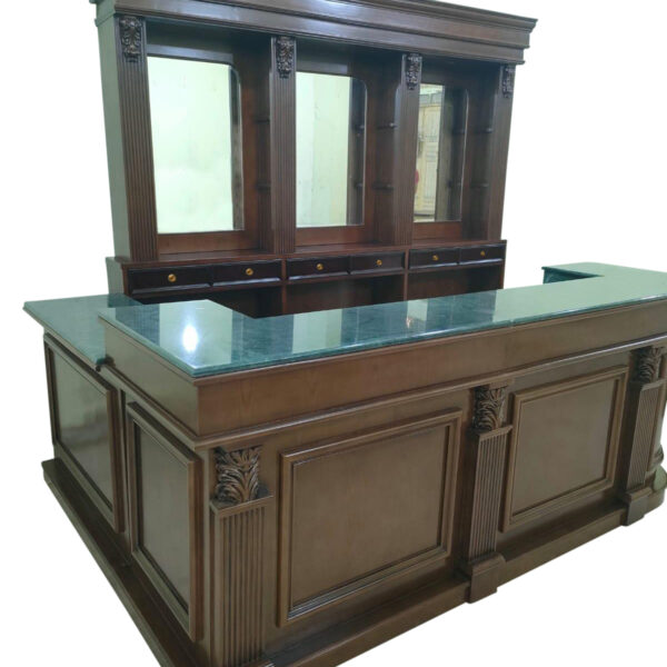 Rich Dark L-Shape Bar Set with fluted Columns – Bar WNL171