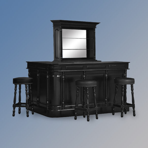 Command the Room with this Chic All-Black Home Bar Set – Bar WNL189
