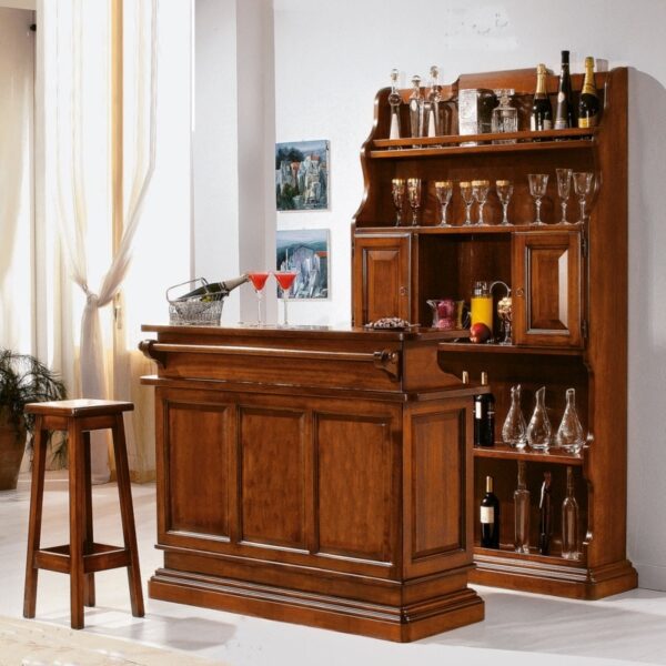 Traditional Bar Set with Ample Storage for Bottles & Glassware – Bar WNL187