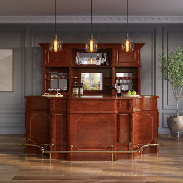 Unique Design Bar Set with Intricate Gold Trims – Bar WNL185